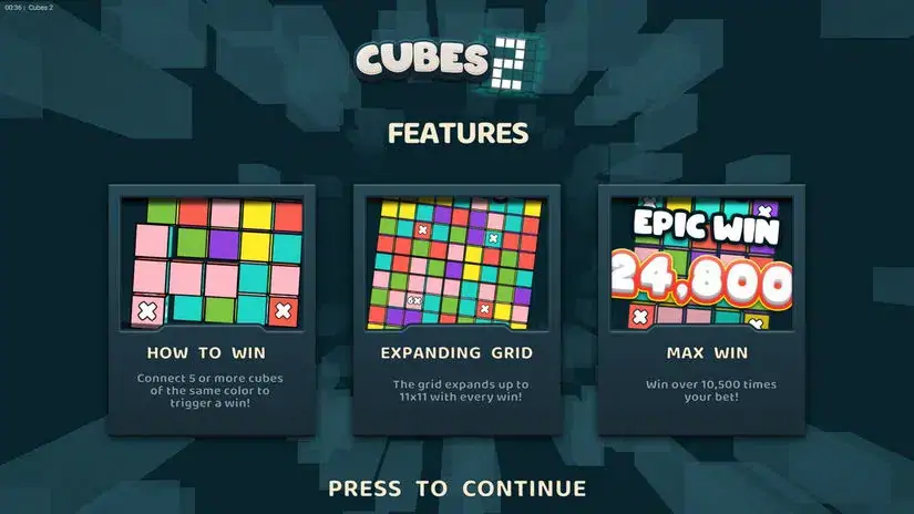 Cubes 2 slot screenshot 3