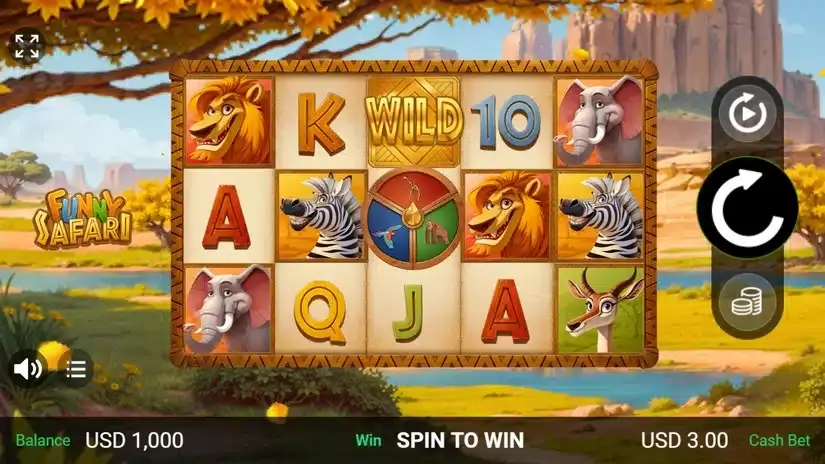 Funny Safari slot screenshot 1