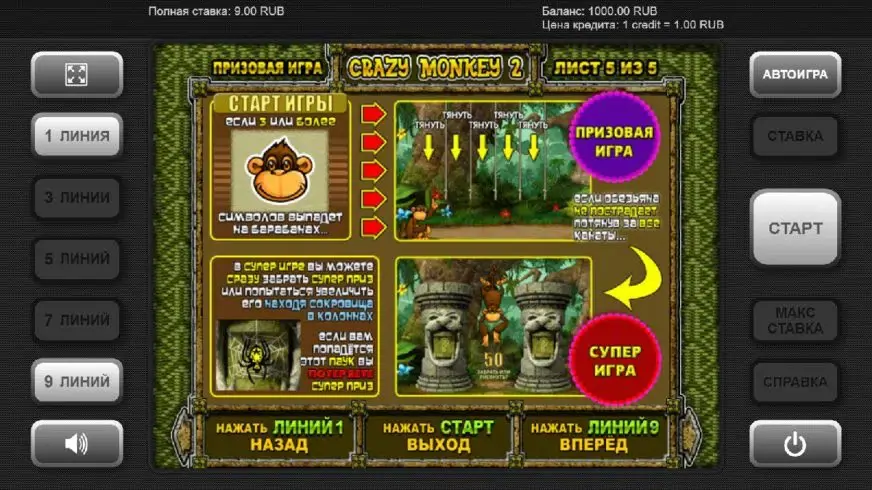 Crazy Monkey 2 slot screenshot 2