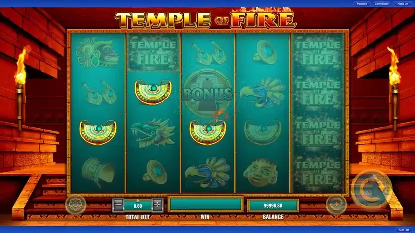 Temple of Fire slot screenshot 2