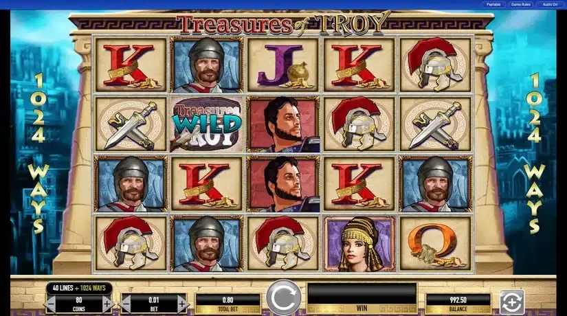 Treasures of Troy slot screenshot 2