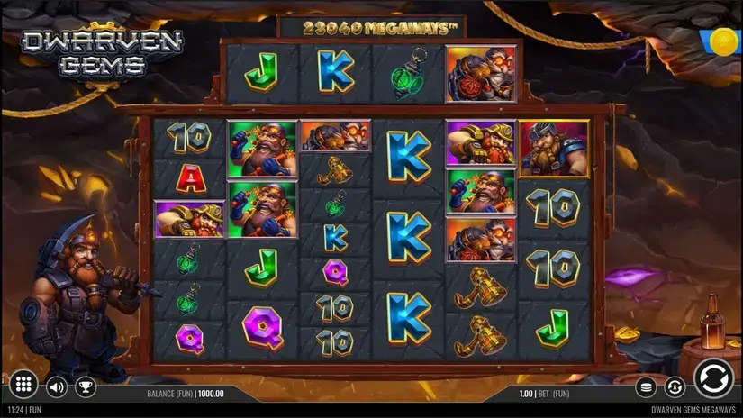 Dwarven Gems Megaways slot screenshot 