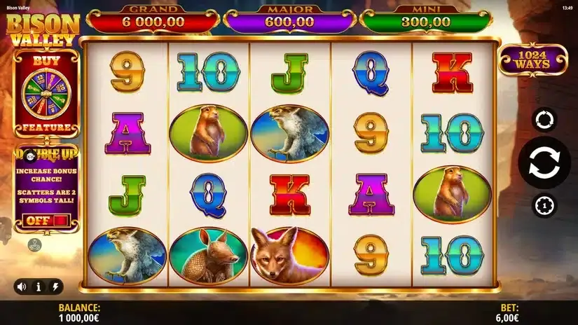 Bison Valley slot screenshot 