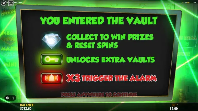 Diamond Heist Hold & Win slot screenshot 8