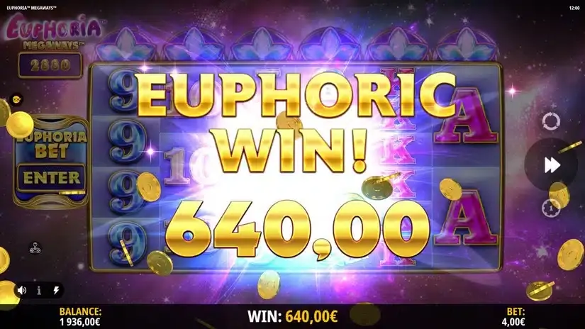 Euphoria Megaways slot screenshot 