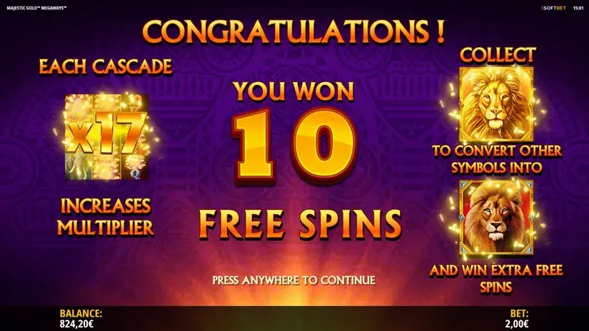 Majestic Gold Megaways slot screenshot 4