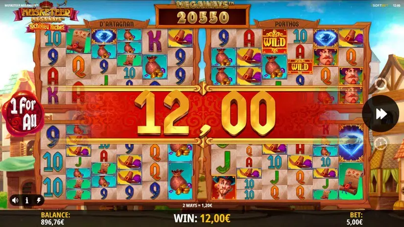 Musketeer Megaways slot screenshot 