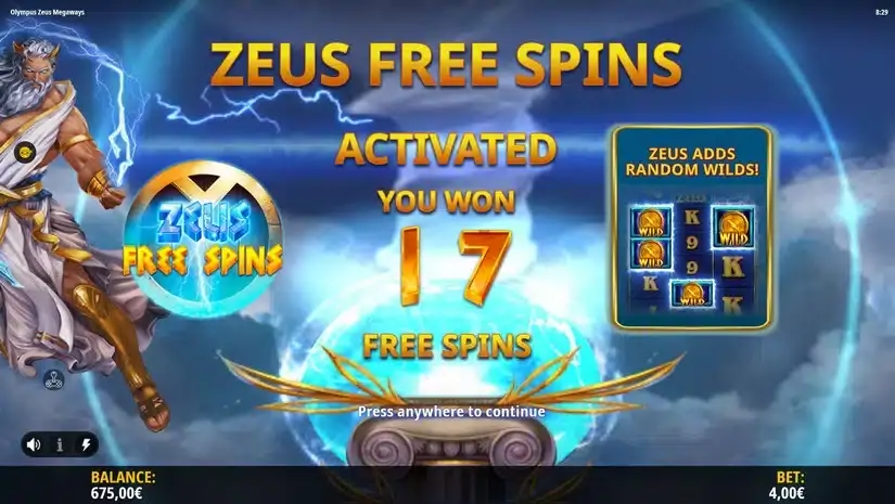 Olympus Zeus Megaways slot screenshot 5