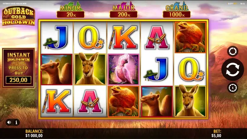 Outback Gold: Hold & Win slot screenshot 1