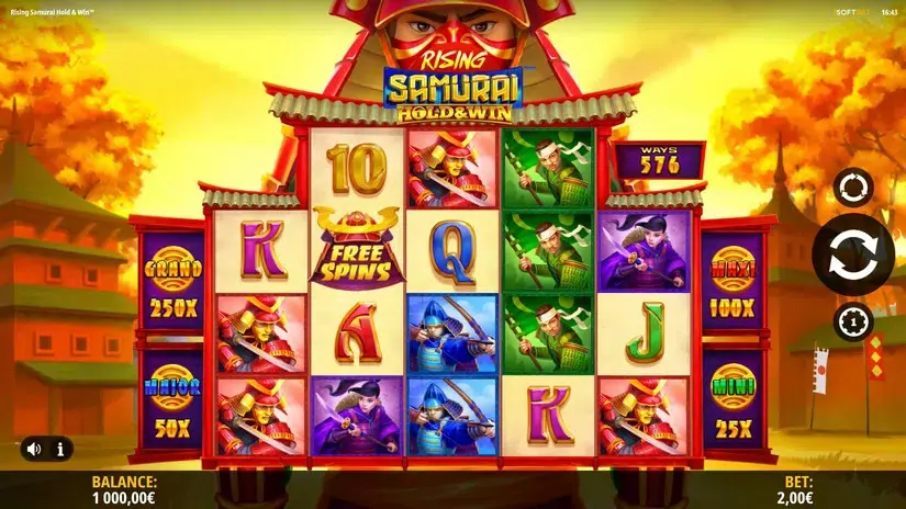 Rising Samurai Hold & Win slot screenshot 