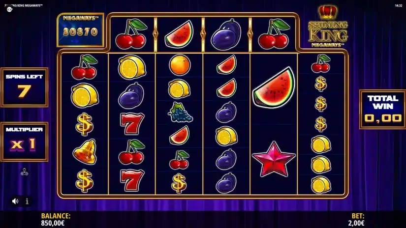 Shining King Megaways slot screenshot 4
