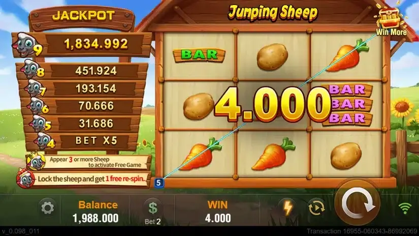 Jumping Sheep slot screenshot 3