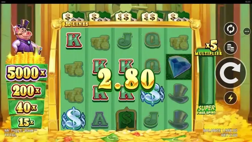 Mr. Pigg E. Bank slot screenshot 2