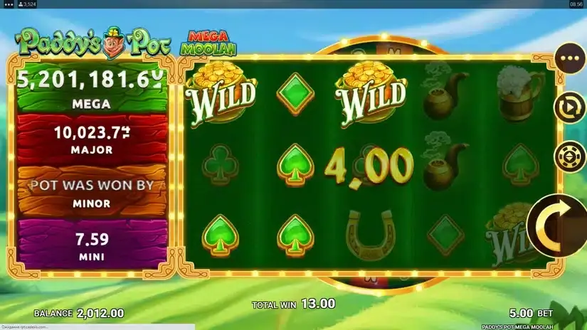 Paddy’s Pot Mega Moolah slot screenshot 4