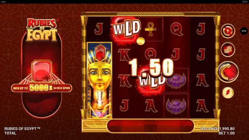 Rubies of Egypt slot screenshot 2