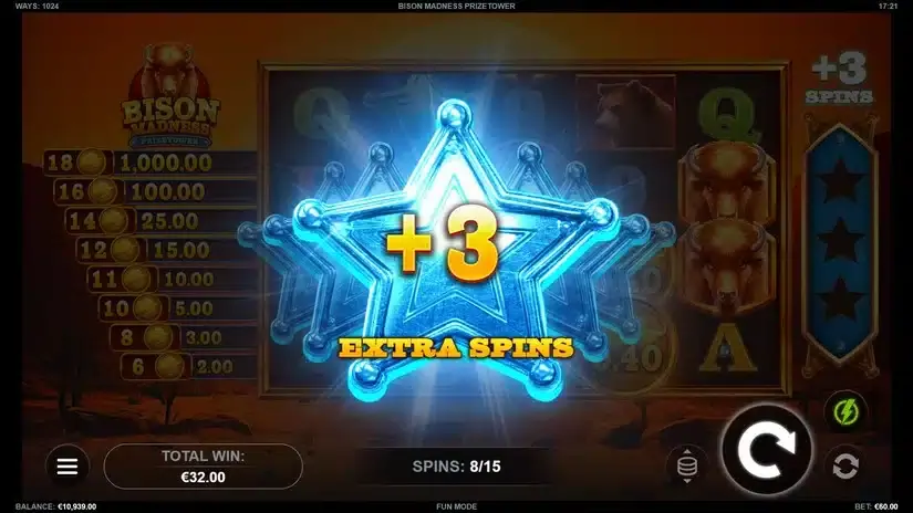 Bison Madness PrizeTower slot screenshot 5