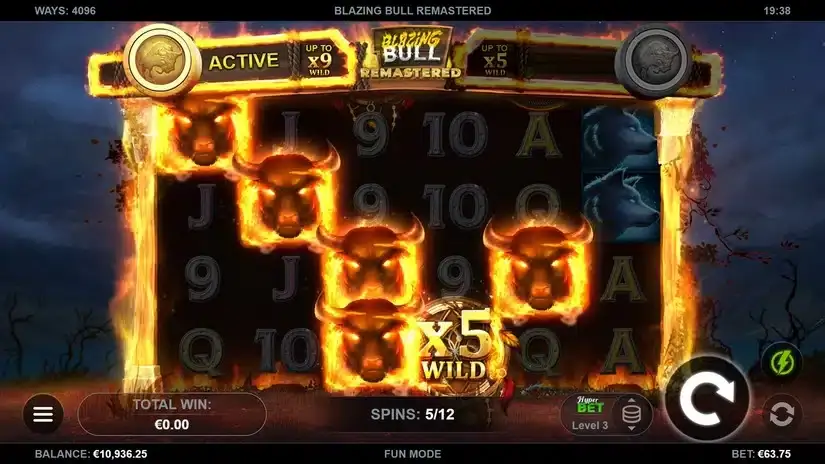 Blazing Bull Remastered slot screenshot 3