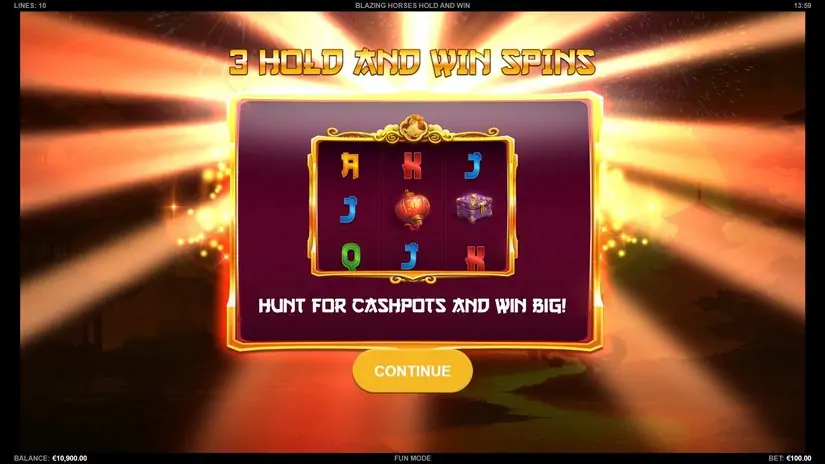 Blazing Horses Hold and Win slot screenshot 2