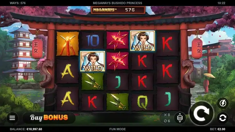 Bushido Princess Megaways slot screenshot 1