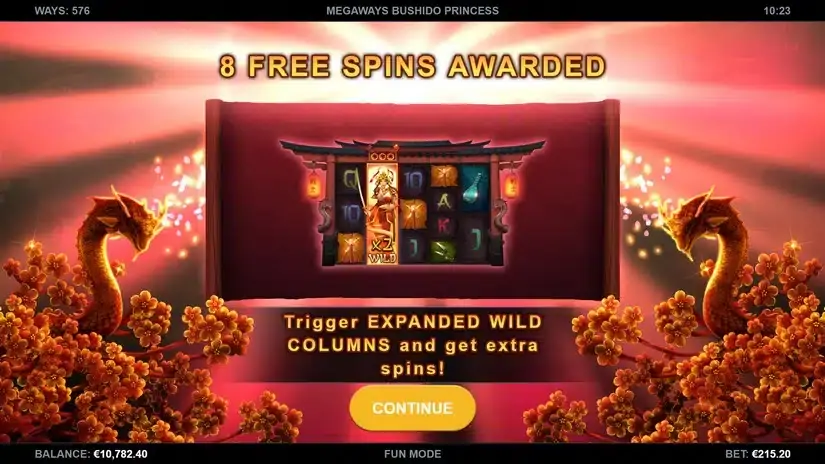 Bushido Princess Megaways slot screenshot 2