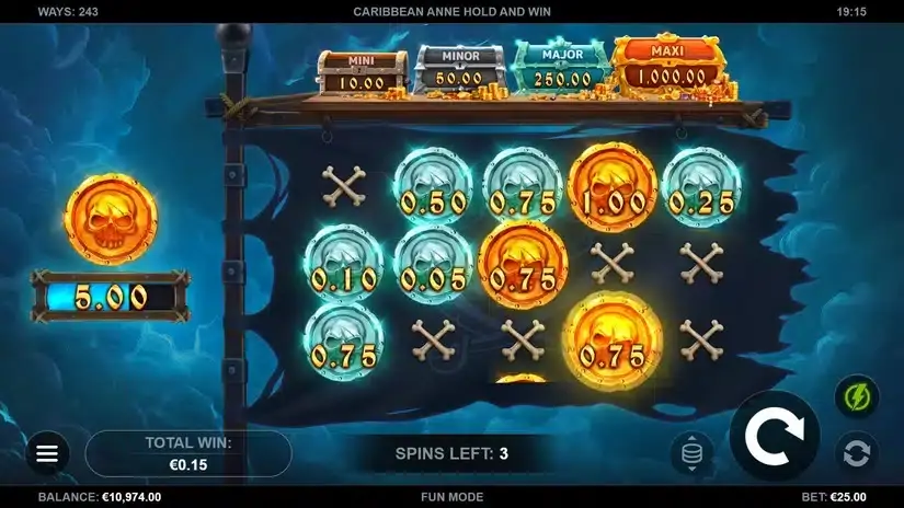 Caribbean Anne Hold and Win slot screenshot 3
