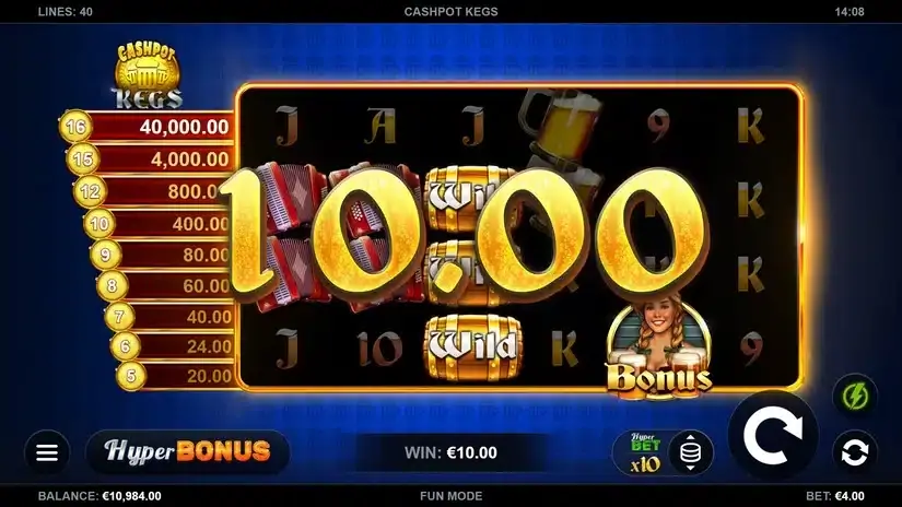 Cashpot Kegs slot screenshot 2