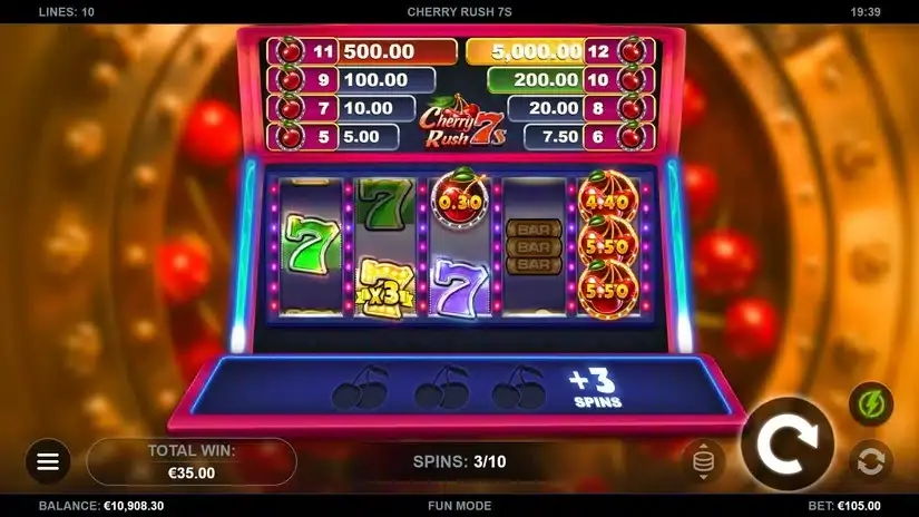 Cherry Rush 7s slot screenshot 