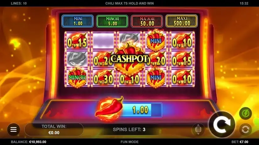 Chili Max 7s Hold and Win slot screenshot 4