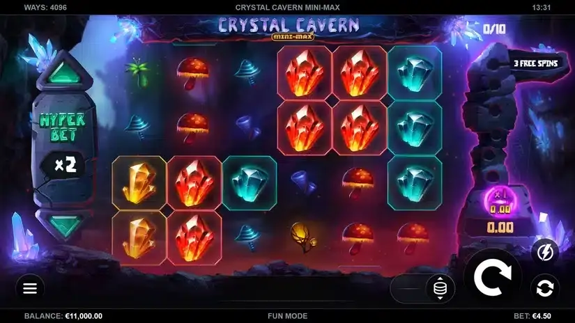 Crystal Cavern Mini-Max slot screenshot 1