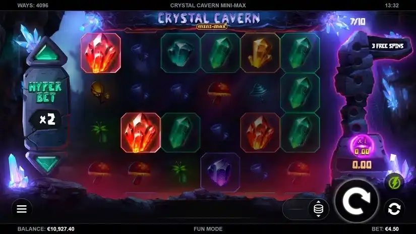 Crystal Cavern Mini-Max slot screenshot 2