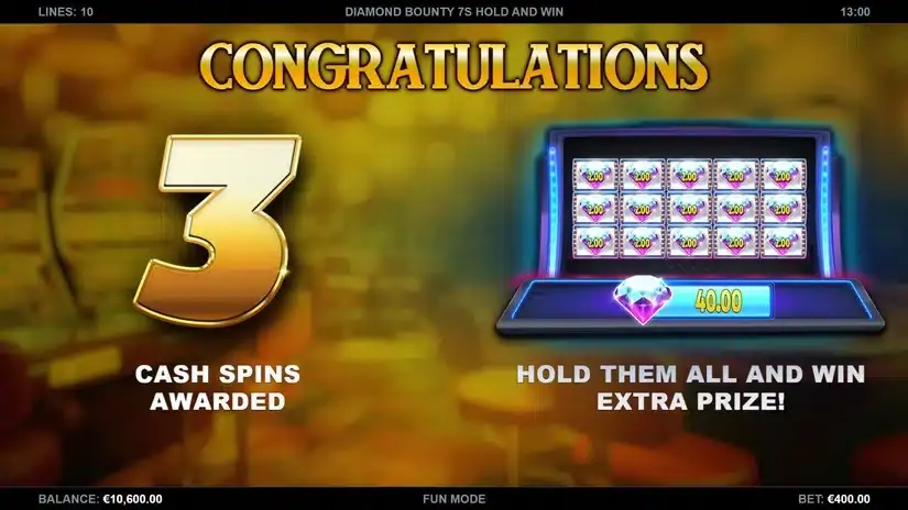 Diamond Bounty 7s Hold & Win slot screenshot 2