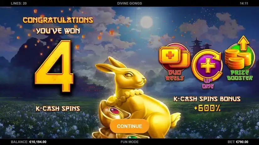 Divine Gongs slot screenshot 3