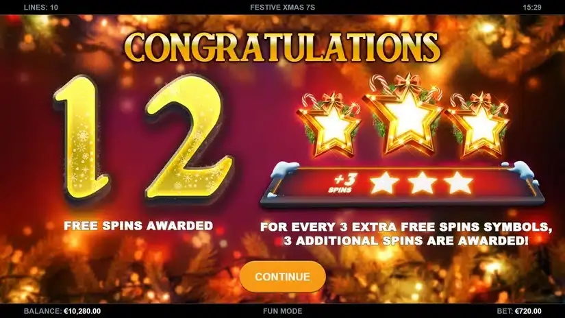 Festive Xmas 7s slot screenshot 3