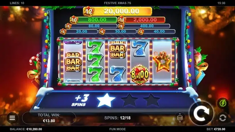Festive Xmas 7s slot screenshot 5