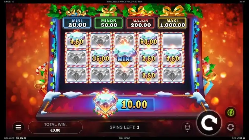 Firedream Xmas Hold and Win slot screenshot 3