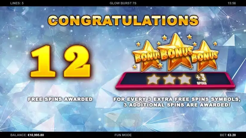 Glow Burst 7s slot screenshot 2