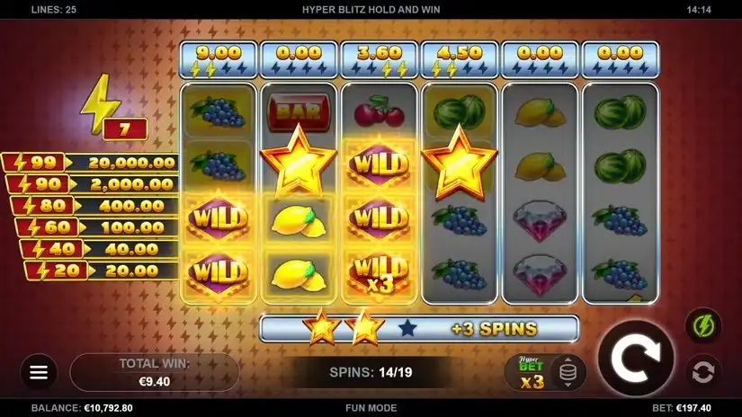 Hyper Blitz Hold and Win slot screenshot 