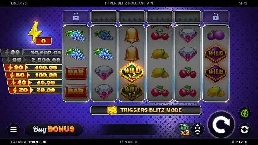 Hyper Blitz Hold and Win slot screenshot 2