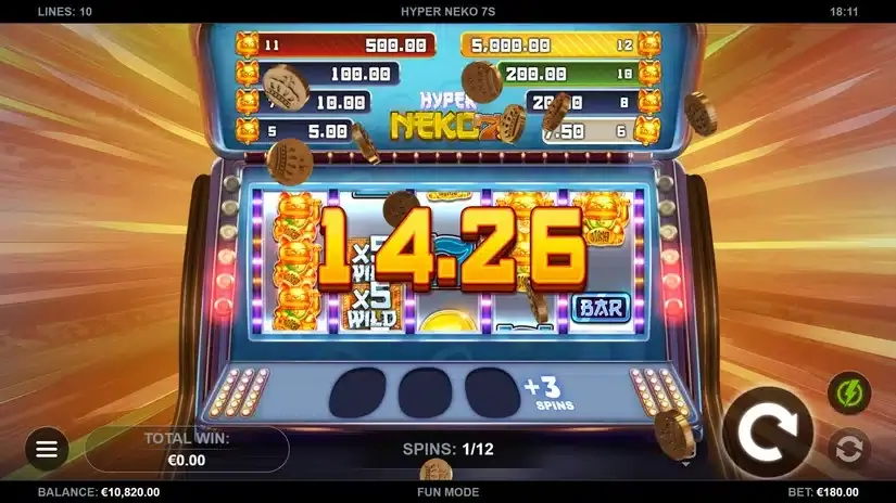 Hyper Neko 7s slot screenshot 3