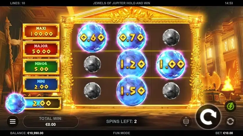 Jewels of Jupiter Hold and Win slot screenshot 3