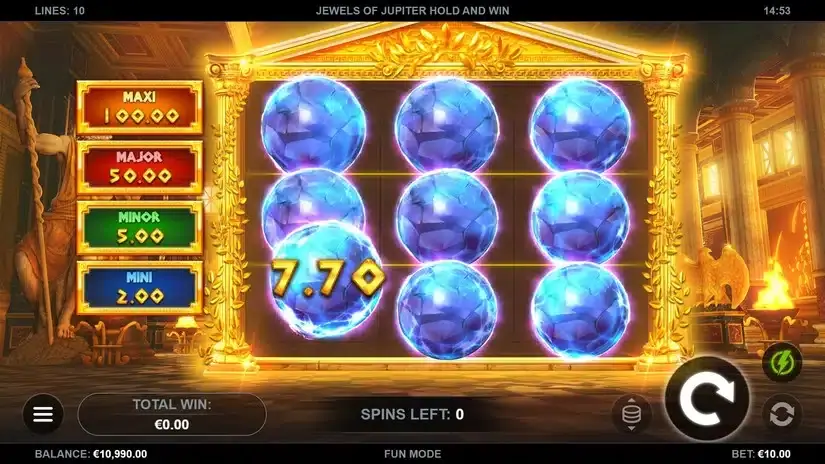 Jewels of Jupiter Hold and Win slot screenshot 4