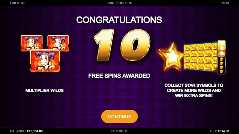 Joker Gold 7s slot screenshot 2