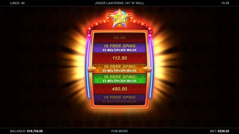 Joker Lanterns Hit’N’Roll slot screenshot 4
