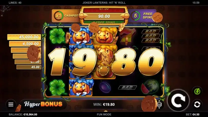 Joker Lanterns Hit’N’Roll slot screenshot 2