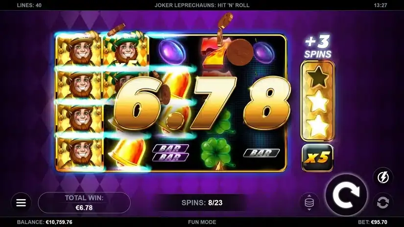 Joker Leprechauns Hit-N-Roll slot screenshot 7