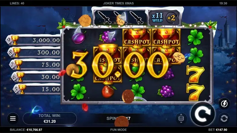 Joker Times Xmas slot screenshot 5