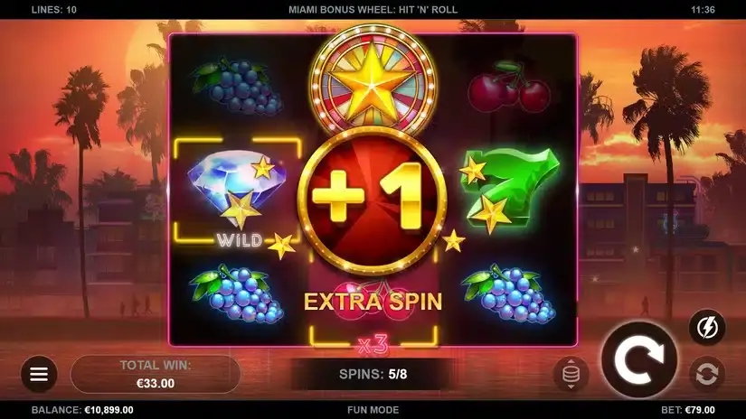 Miami Bonus Wheel Hit ‘n’ Roll slot screenshot 5