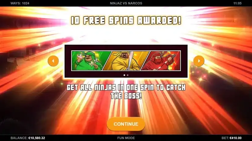 Ninjaz vs Narcos slot screenshot 4
