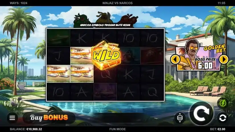 Ninjaz vs Narcos slot screenshot 5
