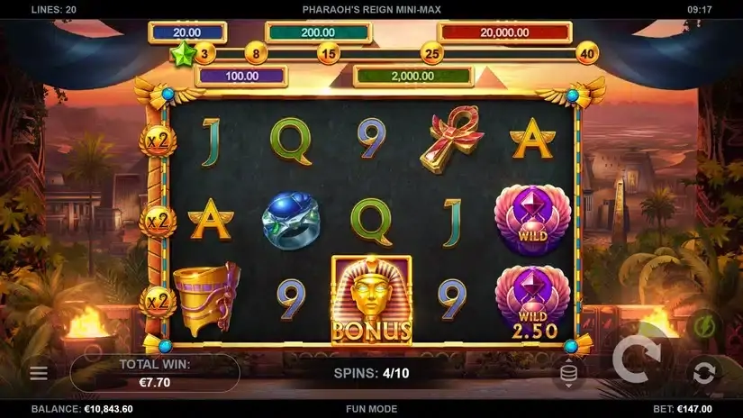 Pharaohs Reign Mini-Max slot screenshot 4